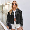 Washed Western Fringe Denim Jacket for Women