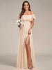Bridesmaid off shoulder chiffon ruffle dress