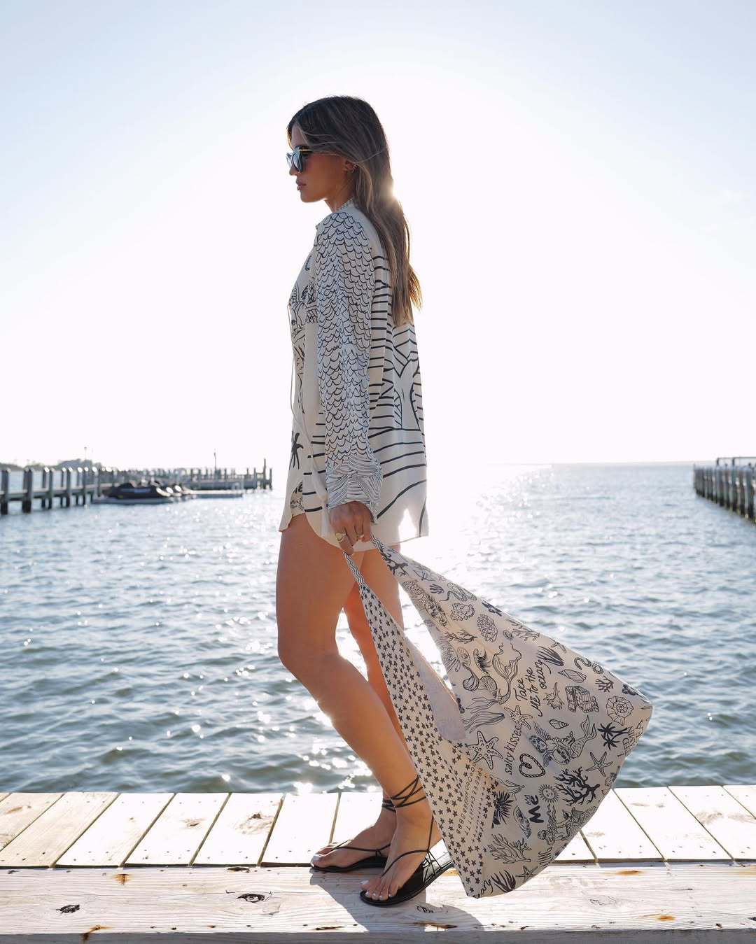 Women’s Printed Vacation Set with Shorts Beachwear Outfit