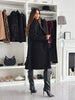 Simple long wool coat with pockets for women