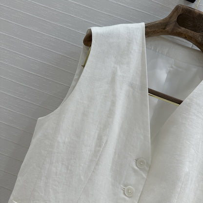 Women's Summer Casual Business Vest Cotton And Linen