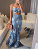 Women Long Summer Dress Printed Strapless Maxi