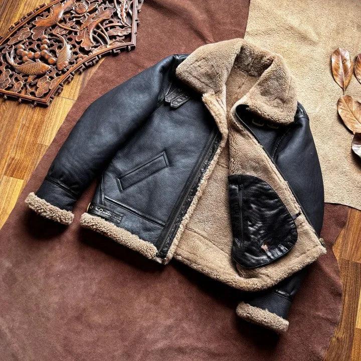 Men Real Shearling Jacket Winter Coat for Men