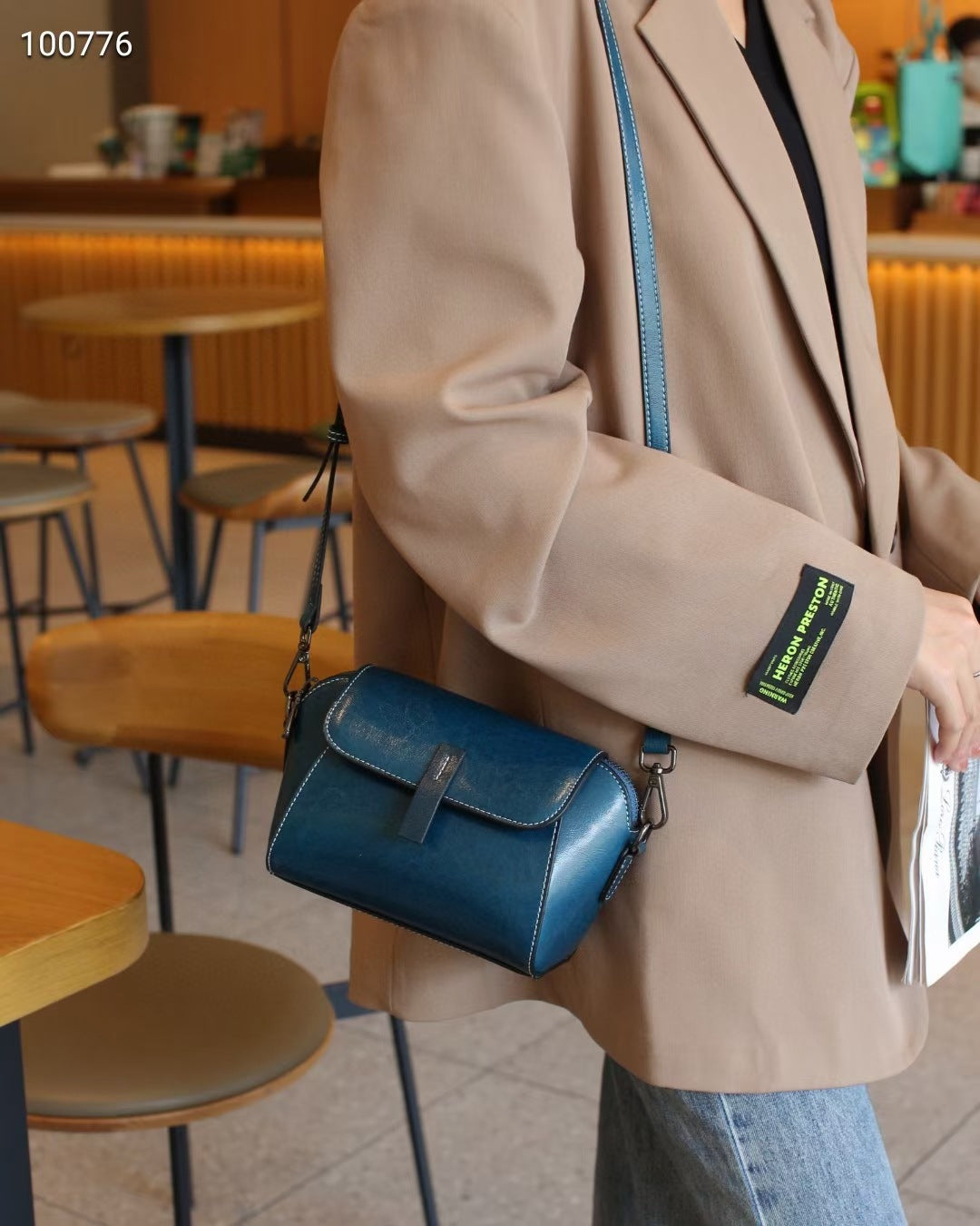 women small genuine leather crossbody bag