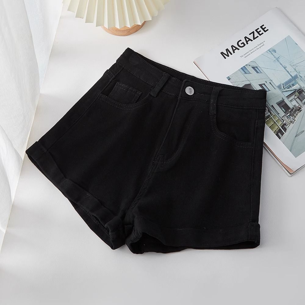 high waisted zipper fly shorts