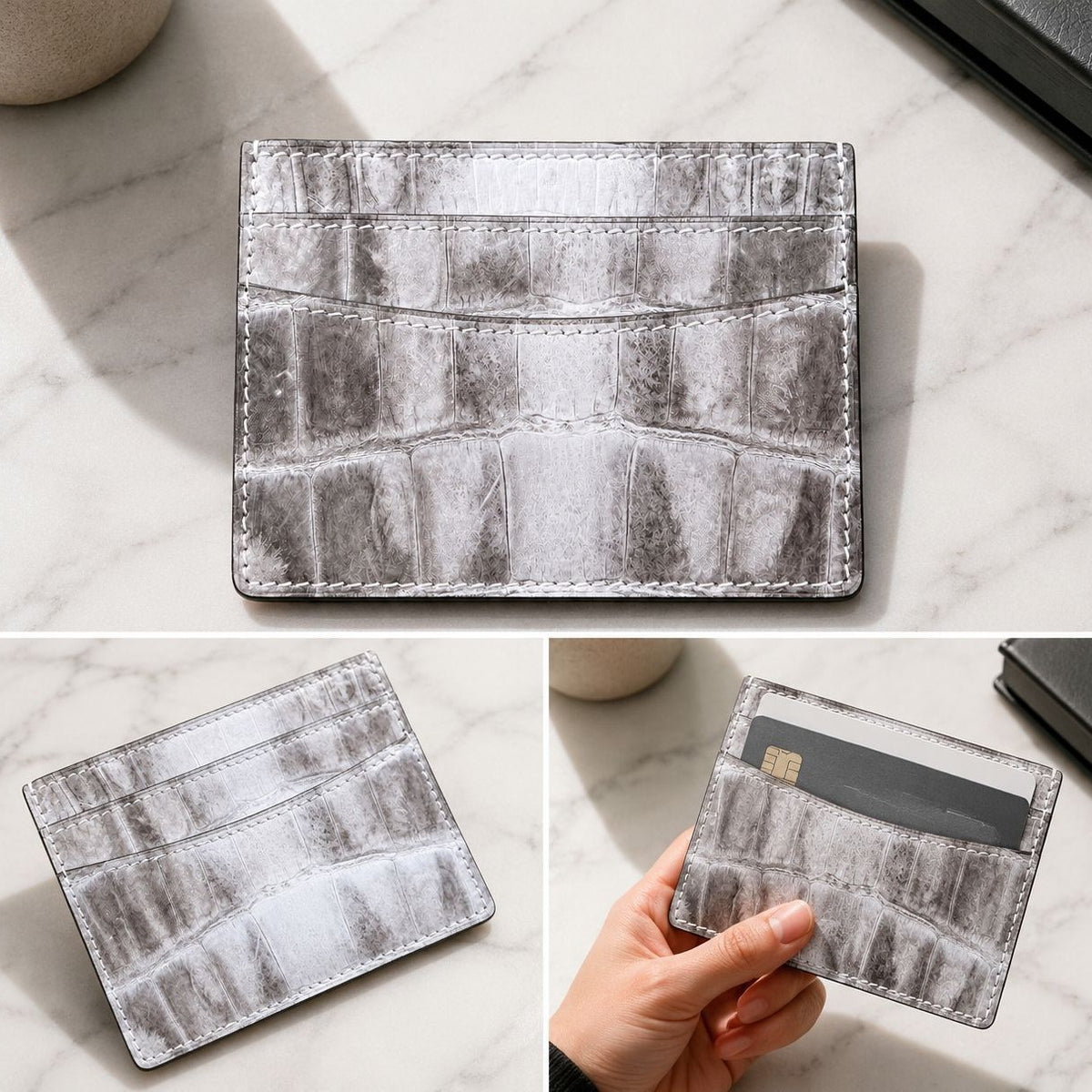 Genuine Crocodile Leather Card Holder for Men