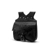 Waist Bag for Women in Black PU with Gothic Bat Detail
