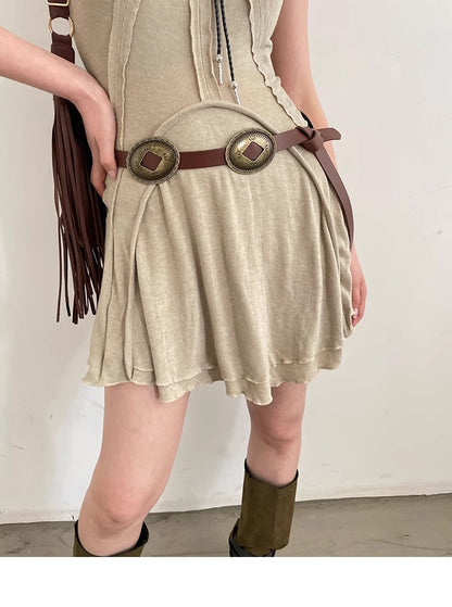 Women’s Faux Leather Western Concho Belt