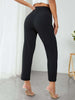Women High-Waisted Black Trousers Pants