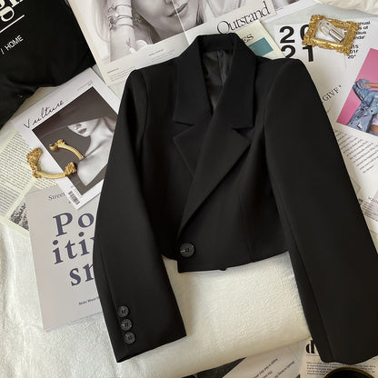 Short women blazer cropped suit jacket petite fit