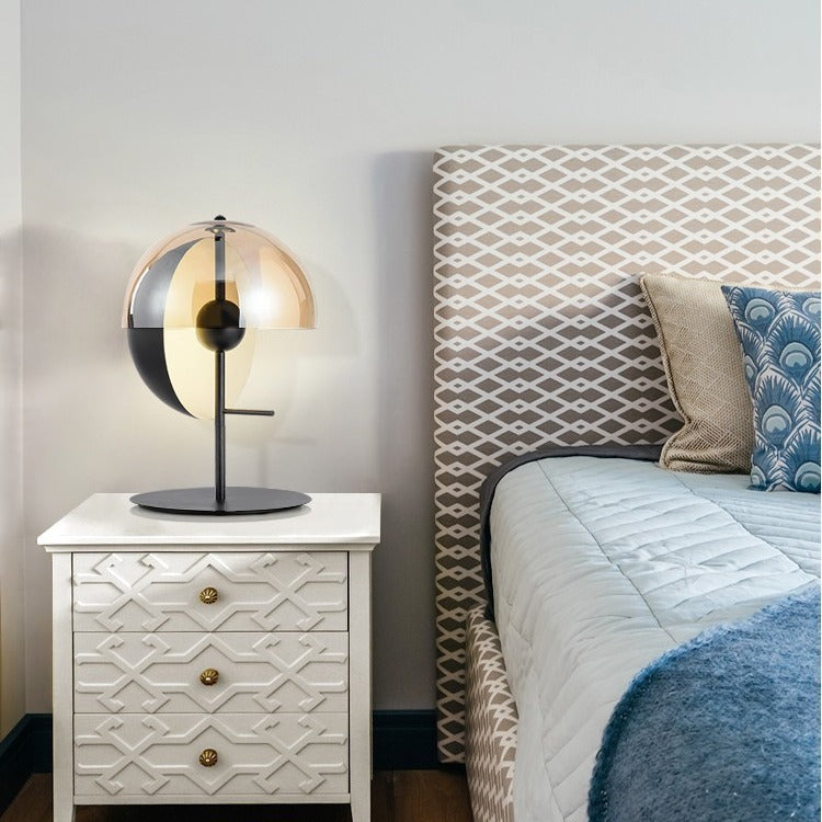 Nordic Postmodern Smoked Glass Table Lamp