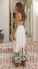 Tropical Palm Print Spaghetti-Strap Empire-Waist Maxi Beach Dress