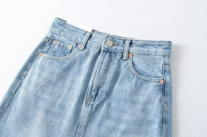 long denim skirt outfit