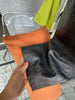 Women Genuine Leather Trousers Elastic Waist Carrot Pants