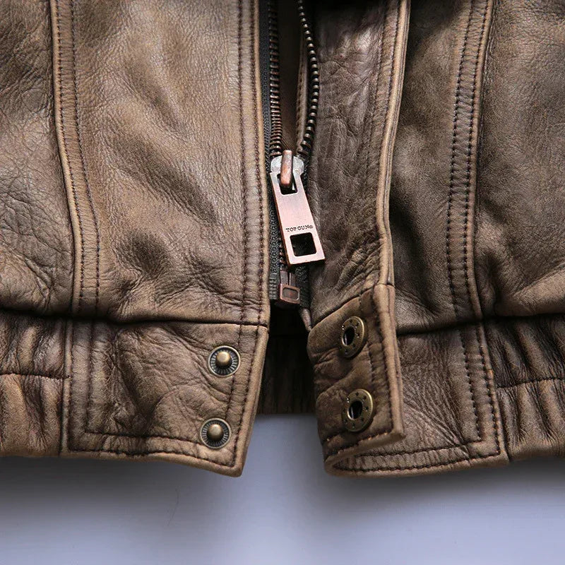 Men’s Vintage Distressed Nubuck Leather Jacket