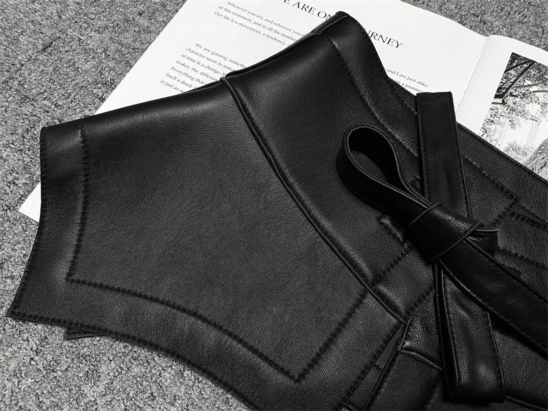 Leather Waist Belt for Women Slimming Wide Corset Style