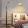 Minimalist Curved Floor Lamp with Pleated Shade