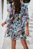 Ruffle Floral Wrap Mini Dress Boho Summer Dress