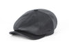 Men's leather newsboy cap with sheepskin