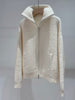 Women Stand Collar Cashmere Zip Sweater Yarn Knit