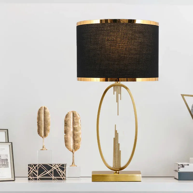 Modern scandinavian oval metal table lamp