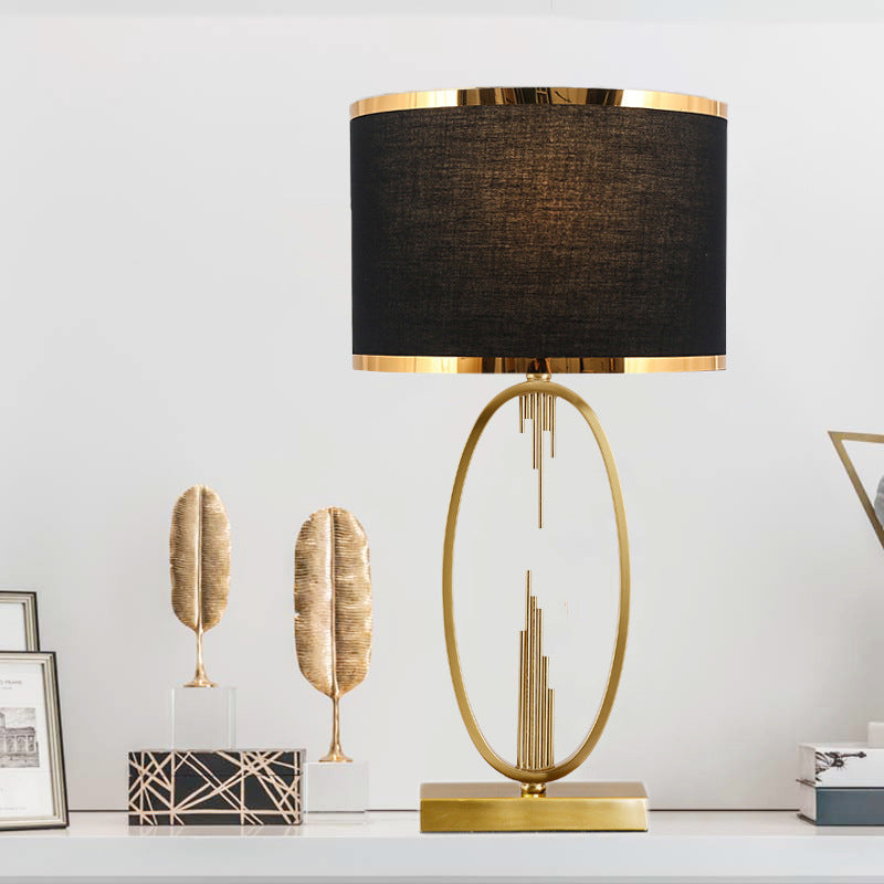 Modern scandinavian oval metal table lamp