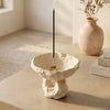 Modern Incense Holder in Cement with Sculptural Pedestal Bowl
