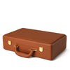 leather watch box brown storage with gold clasp