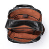 Genuine Black Leather Men’s Backpack with Trolley Sleeve