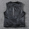 Biker Leather Vest Men Slim Fit Motorcycle Vest