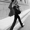 Women’s Leather Moto Trench Coat with Waist Cinch and Buckle Collar