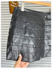 Faux Leather Mini Skirt Punk Motorcycle Bodycon with Metal Belt Straps