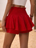 Ruffle Hem Smocked High Waist Skort for Women
