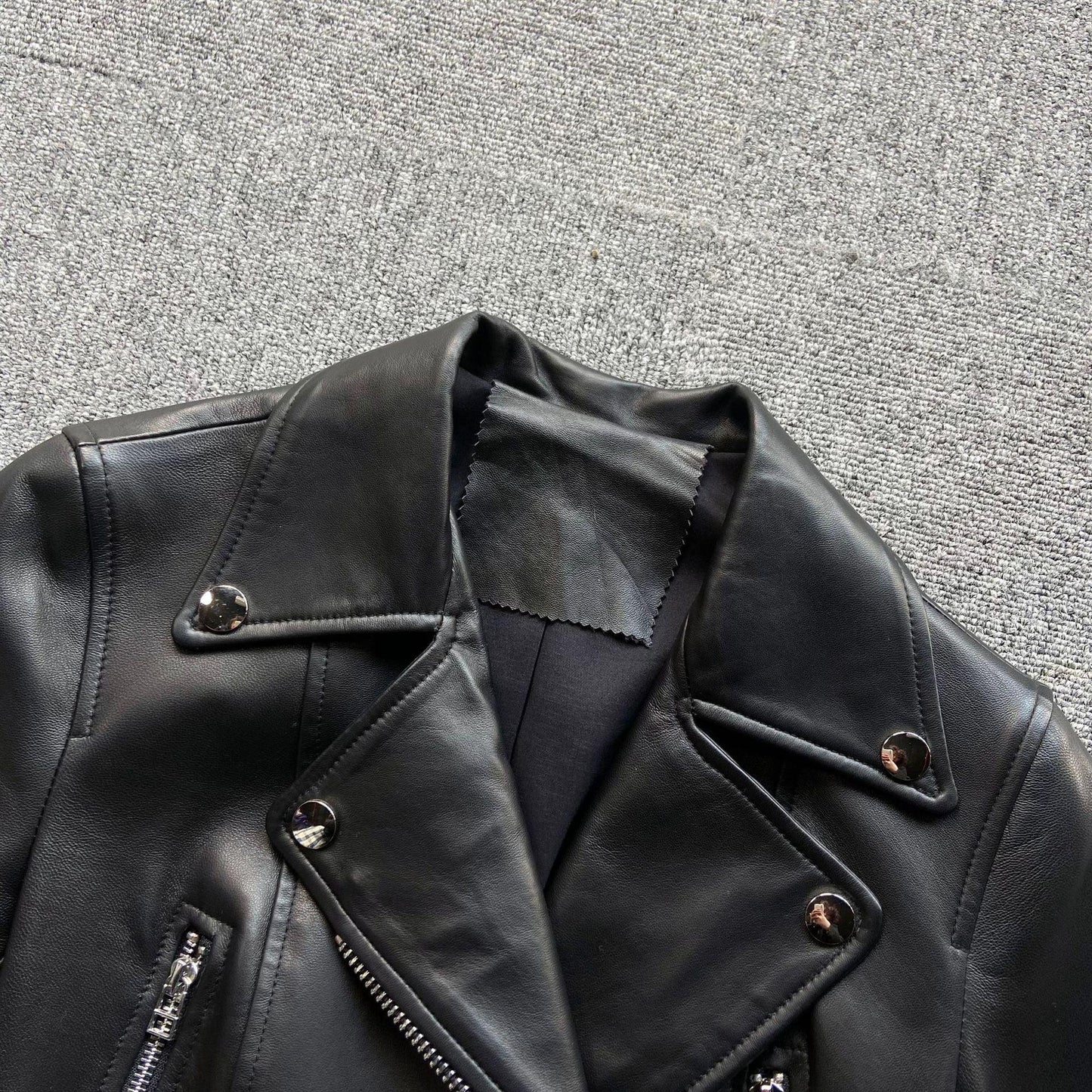 Women long leather trench motorcycle coat - Boho Living Room