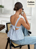 Knotted Back Striped Blouse