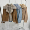 Women’s Short Shearling Leather Bomber Jacket