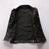 Men’s Genuine Black Leather Motorcycle Vest