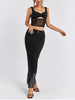 Black mesh camisole top with bow detail