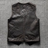 Distressed leather motorcycle riding vest for men big size