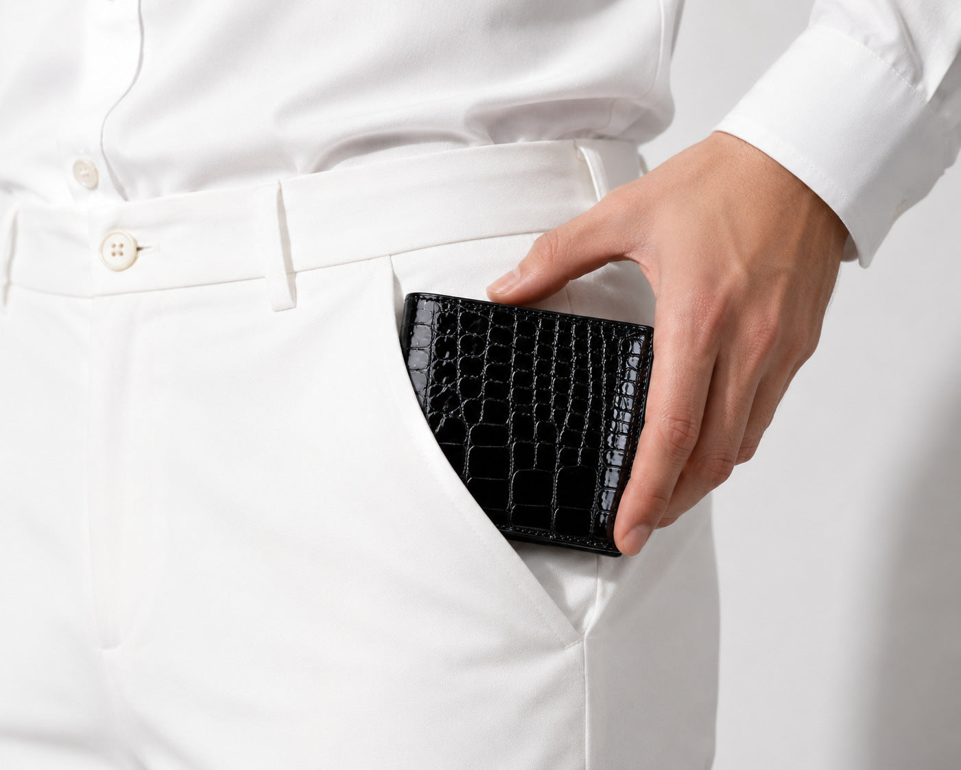 Genuine Crocodile Leather Bifold Wallet