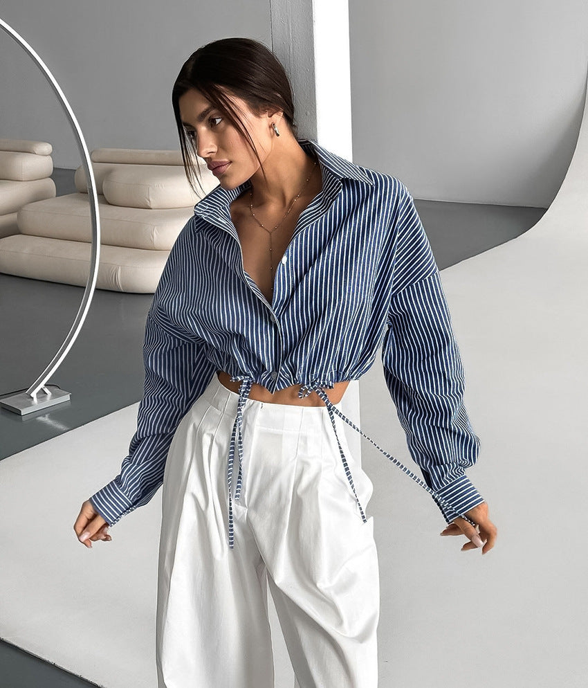 Tie Side Drop Shoulder Shirt