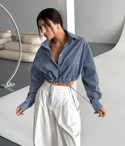 Tie Side Drop Shoulder Shirt