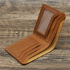 Men’s Genuine Cowhide Leather Bifold Wallet with ID Window