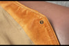 Men's slim-fit washed orange leather motorcycle vest