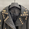 Women Studded Punk Rock Leather Jacket Heavy Rivet