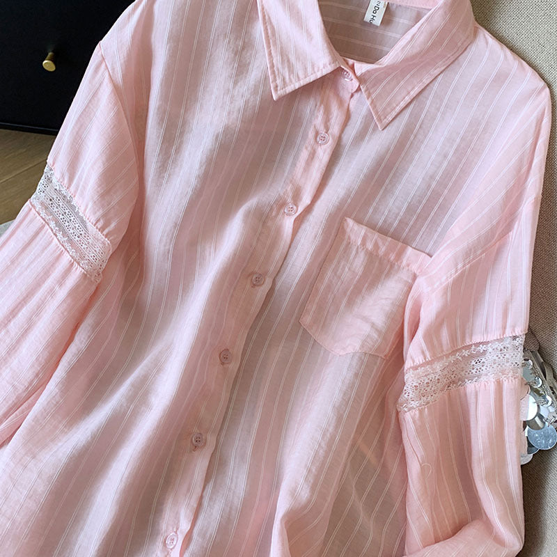 women's striped blouse long sleeve