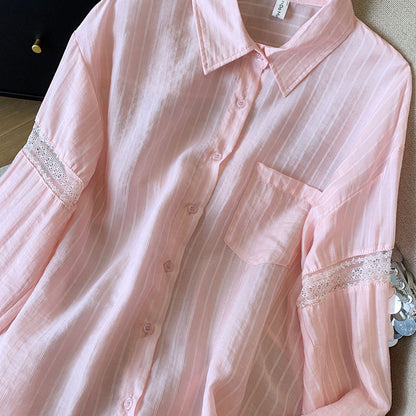 women's striped blouse long sleeve
