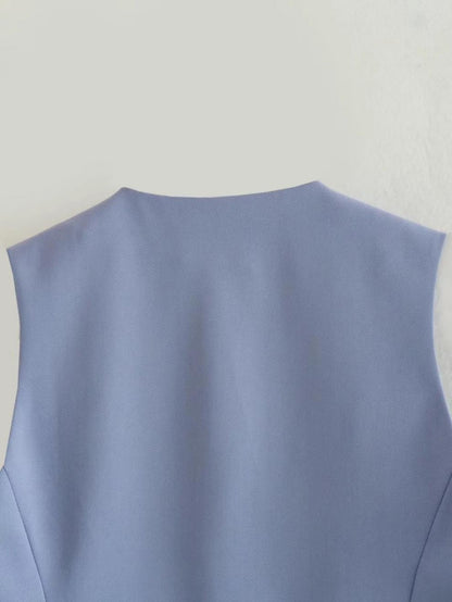 v neck sleeveless lazer vest women's