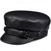 Genuine leather men cap with adjustable band