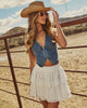 V-Neck Zipper Denim Vest for Women Sleeveless Jean Jacket Top